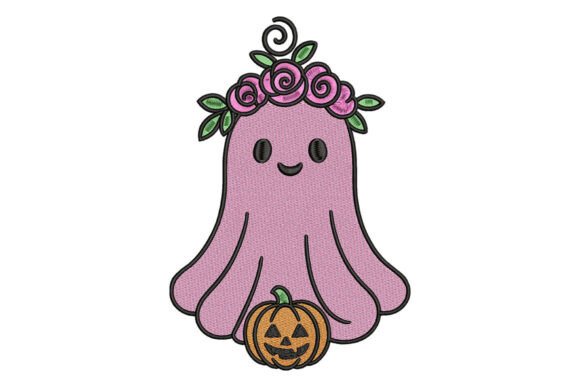 Cute Pink Ghost Embroidery Design Review for Apparel Designers