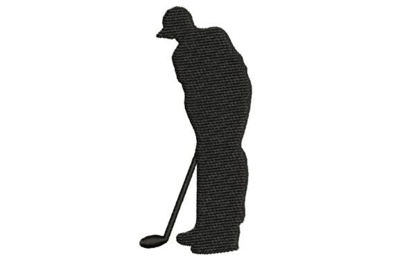 Golfer Silhouette Embroidery Design