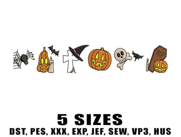 Halloween Face Embroidery Design: Seasonal Charm for Holiday Crafts