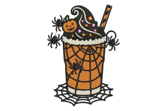 Halloween Spider Drink Embroidery
