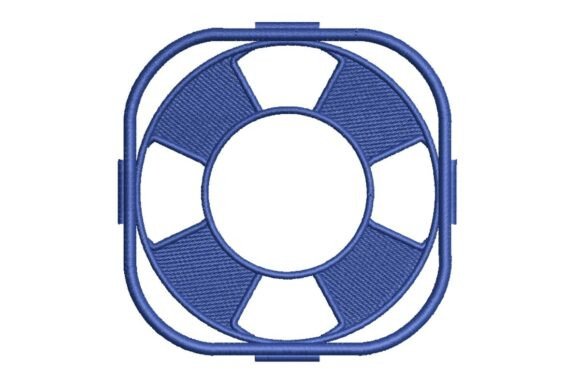 Nautical Life Buoy Embroidery Design
