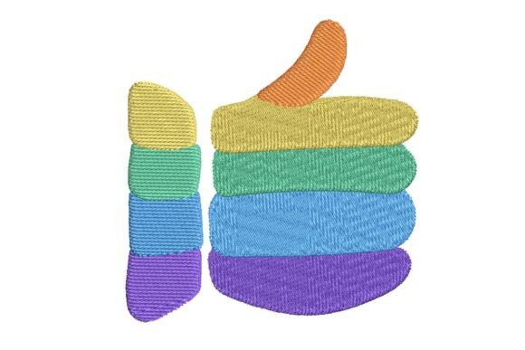 Rainbow Thumbs Up Embroidery Design Review