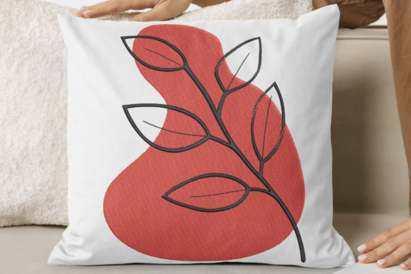 Red Leaf Line Art Embroidery Design: A Floral Touch for Timeless Gifts