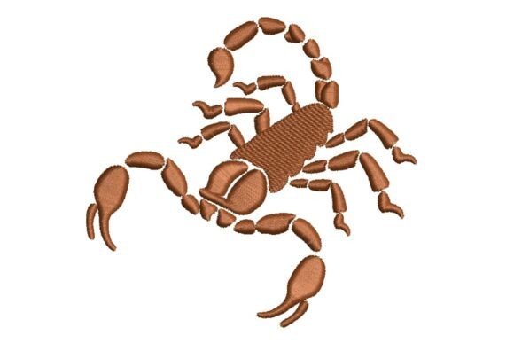 Stylized Scorpion Embroidery Design: Bold and Eye-Catching for Craft Fair Appeal