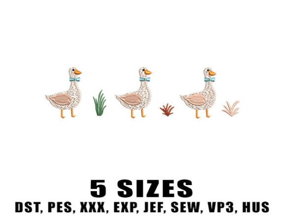Trendy Cute Goose Embroidery Designs